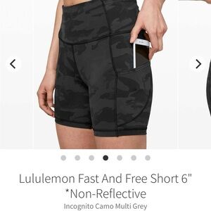 Lululemon Fast and Free 6” Shorts, Size 10